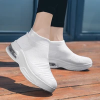 women casual shoes fashion stretch fabric walk flat shoes breathable outdoor lightweight ladies sneakers heighten tenis footwear