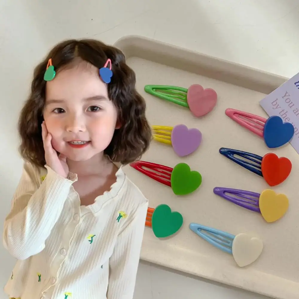 

Korean Small Acrylic Side Clips Heart Duckbill Clips Children Cute Geometric Sweet Bow Barrettes Women Girls BB Hair Pin Jewelry
