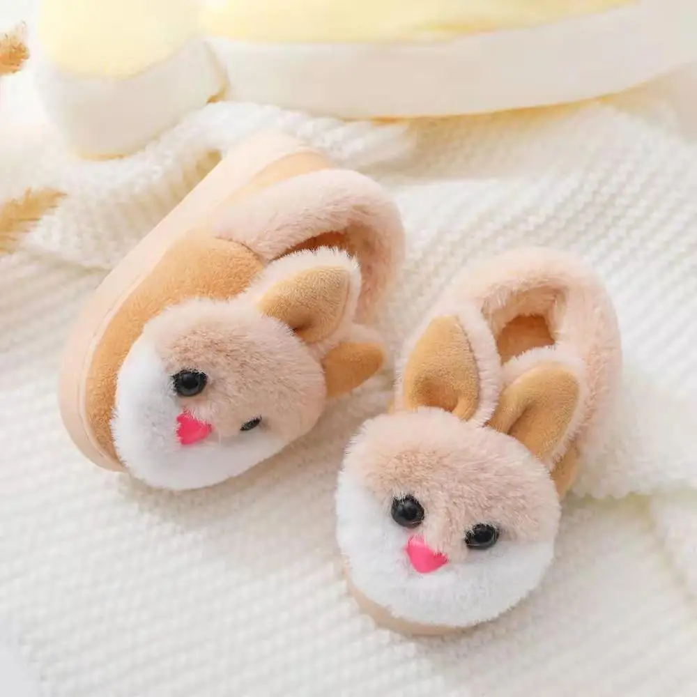 Детские хлопковые тапочки нескользящая Мягкая домашняя обувь для девочек