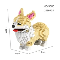 cartoon animal dog small particle building blocks diy animation pet dog model puzzle assembled building blocks childrens toys