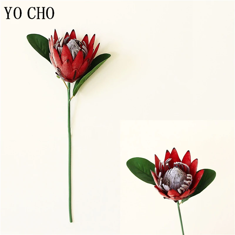 

YO CHO искусственный цветок шелковый King Protea DIY цветочная композиция искусственные цветы императора белые домашние вечерние украшения свадебного стола