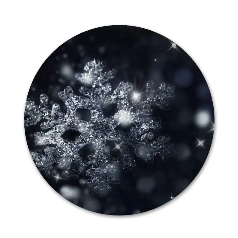 Значки в виде зимних снежинок 58 мм значки металлические для фотографий | Дом и сад