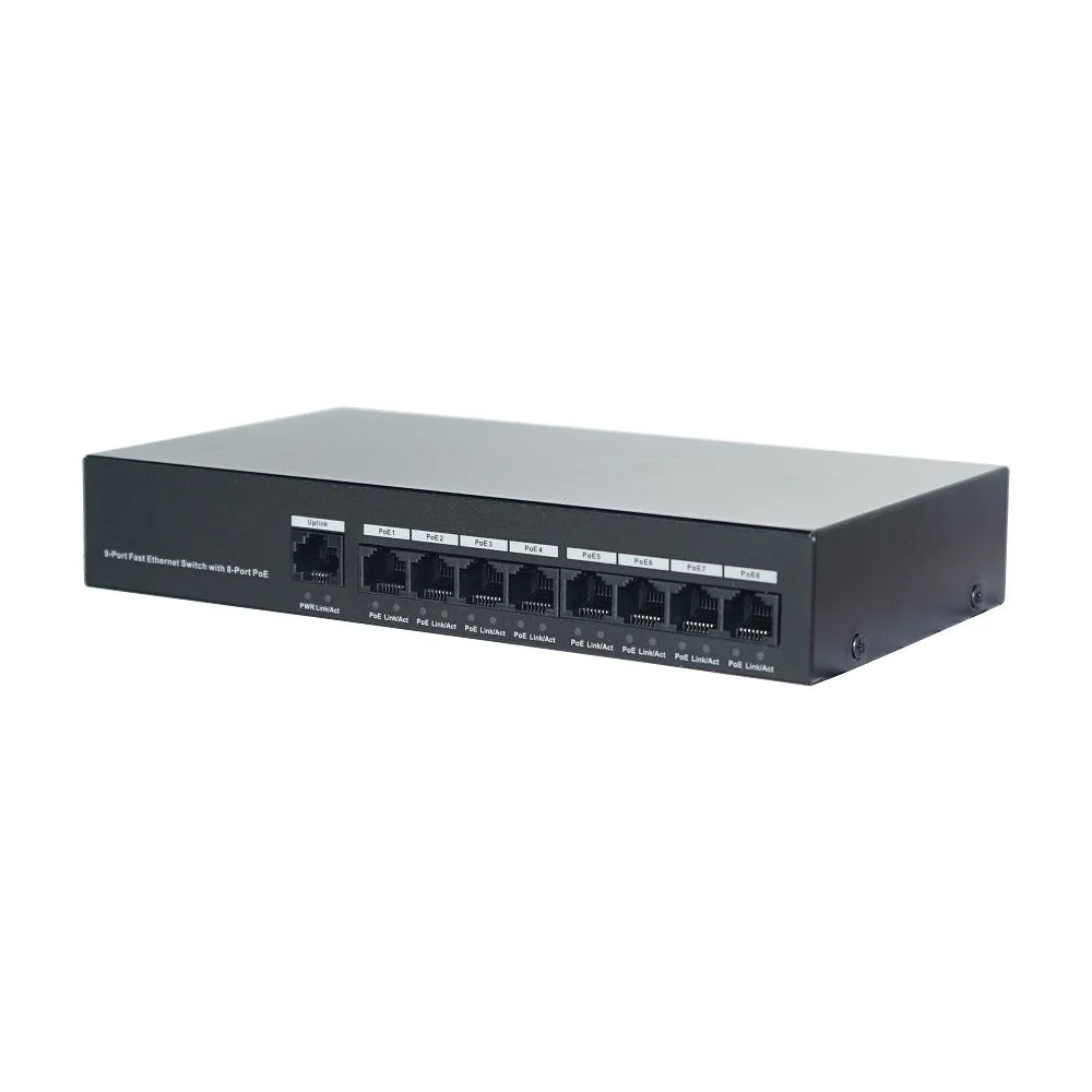 DH-S1300C-8ET1ET-DPWR 8-Port PoE Switch (Unmanaged), Support IEEE802.3af, IEEE802.3at standard, POE Network Switch