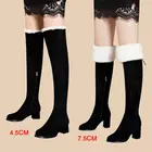 Новинка Зима 2020, женские сапоги выше колена, сапоги на высоком толстом каблуке для студентов, рыцарские сапоги, универсальные тонкие сапоги, женские сапоги