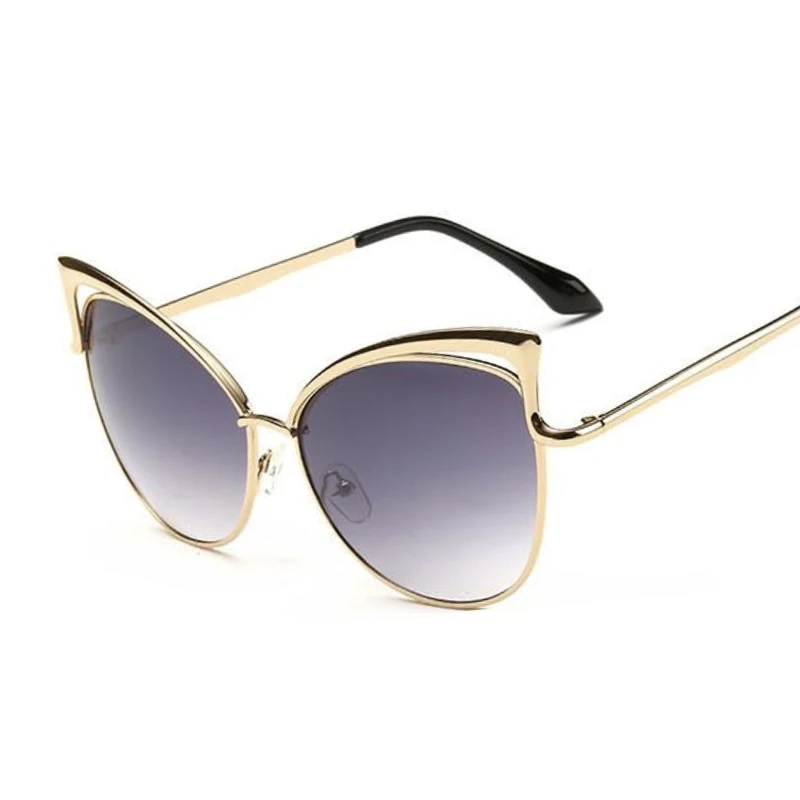 Розовый vintage Зеркало женский Женщины Cat Eye Солнцезащитные Очки Марки Дизайнер