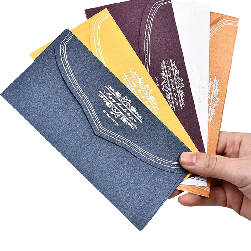 10 упаковок/партия милые элегантные бумажные конверты с горячей штамповкой для
