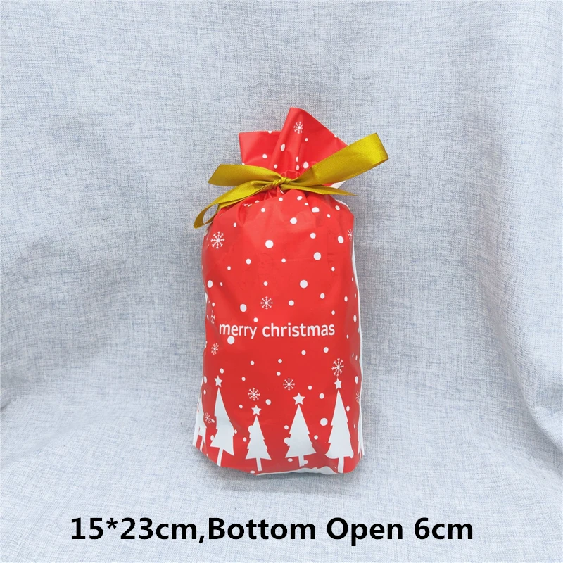 Red tree LBSISI жизнь 50/100 шт мешки для печенья, конфет Рождественский подарок сумки закуски с нугой и PE Пластик сумка-кисет День рождения свадьба - Цвет: Red tree
