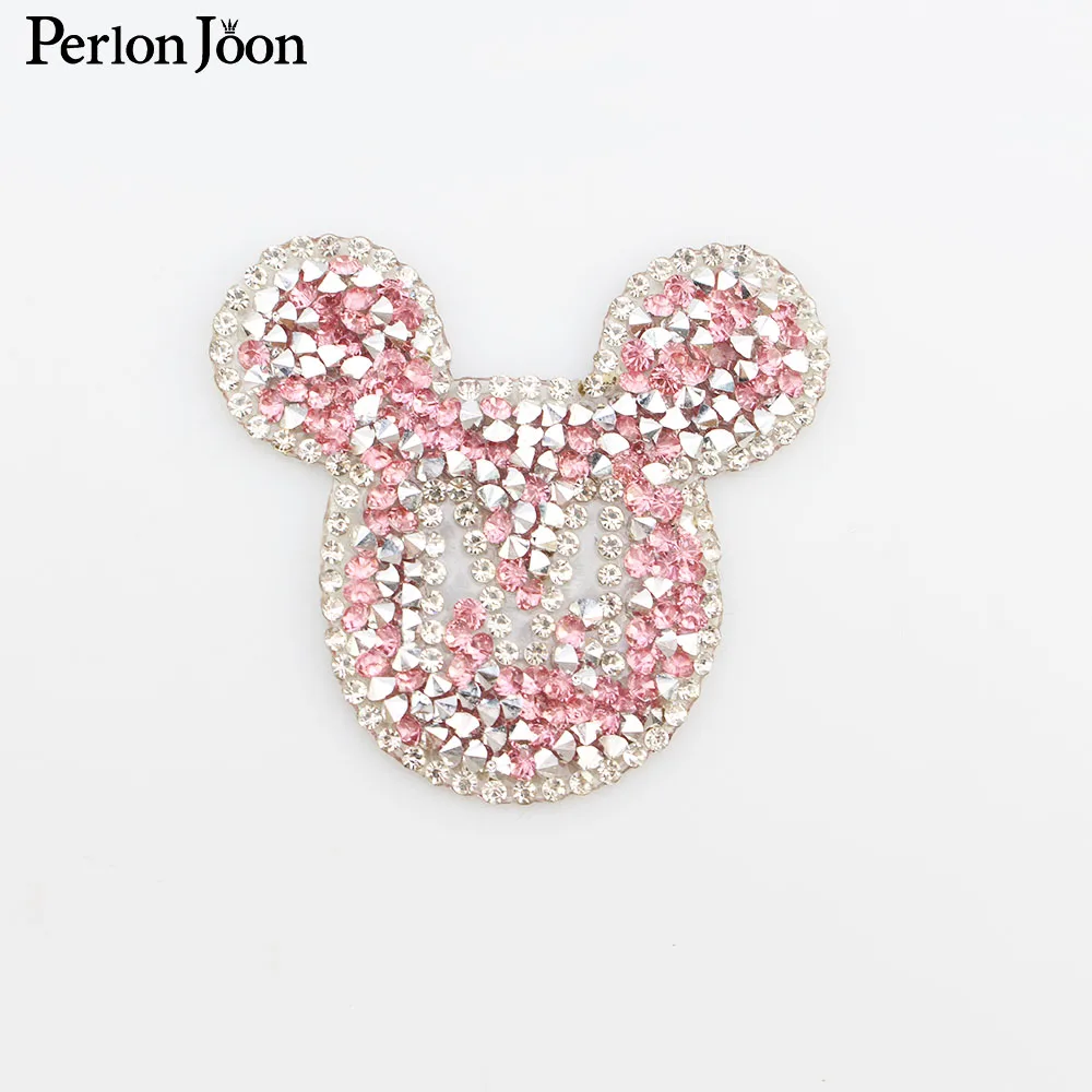 20 шт. DIY Стразы мышь мультфильм горячей фиксации патч розовый кристалл животное