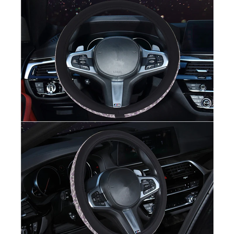 Роскошные Чехлы для руля из искусственной кожи со стразами и бриллиантами|Чехлы