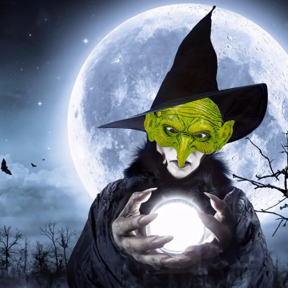 Пена Ведьма Маска для хеллоуина и карнавала фестиваль вечерние маска зеленый