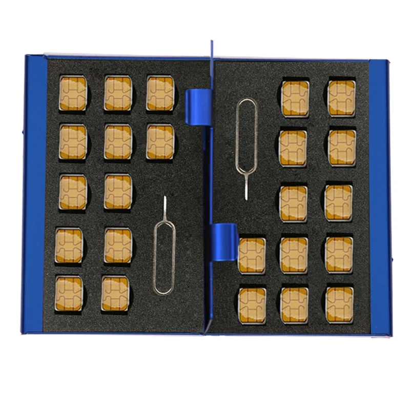 Алюминиевый футляр для хранения чехол телефона с отделением карт Nano SIM и pin |