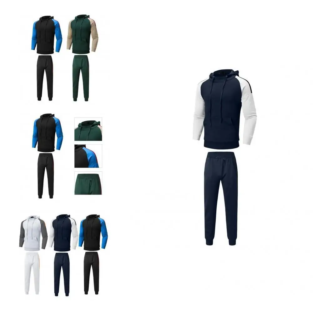

Breathable 2 Pcs/Set Trendy Leisure Men Tracksuit Big Pocket Spring Tracksuit Hat for Sports