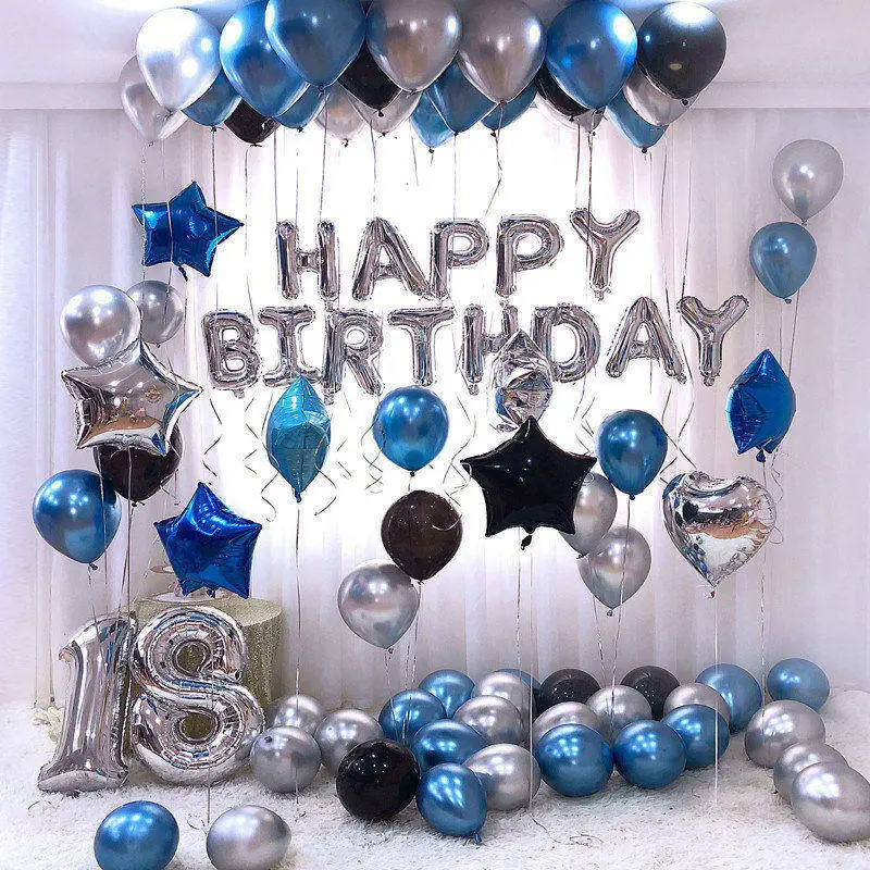 

Латексные воздушные шары, золотистые, серебристые, металлические, 18, 21, 30, 50, 70 лет, декор для годовщины, вечеринки в честь Дня рождения, подаро...