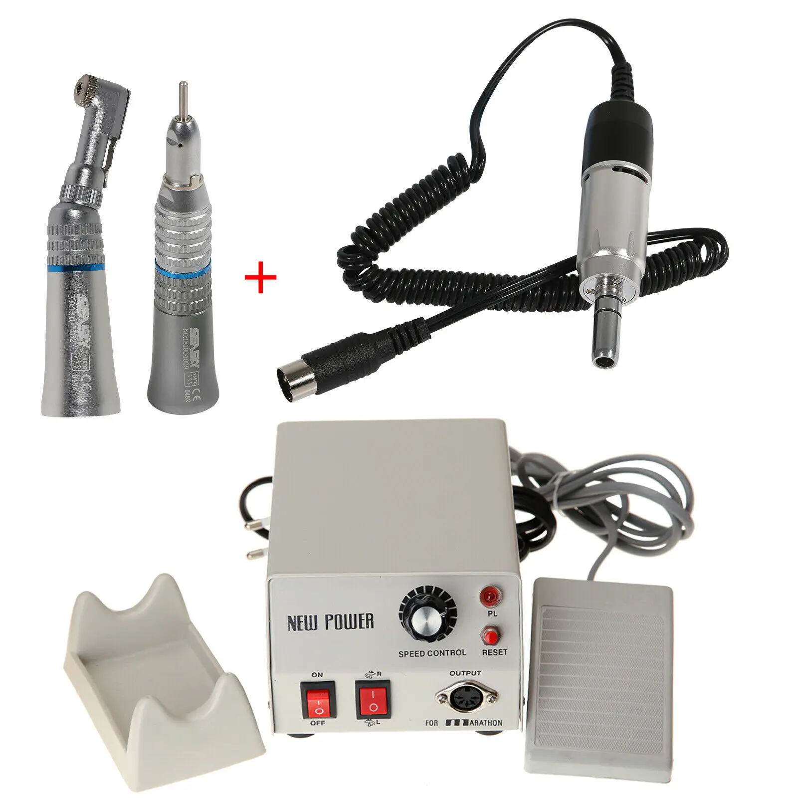 

New Power Dental Marathon Micromotor Polishing Machine N2 Slow Low Speed Contra Angle Straight Handpiece 35K RPM