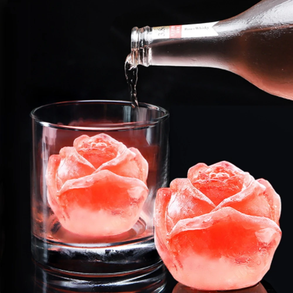 

Ice Cube Form Silicone Rose Shape Icecream Mold 3D Ice Cream Ball Maker Reusable Cocktail Mould Bar Tools Practical And Durable