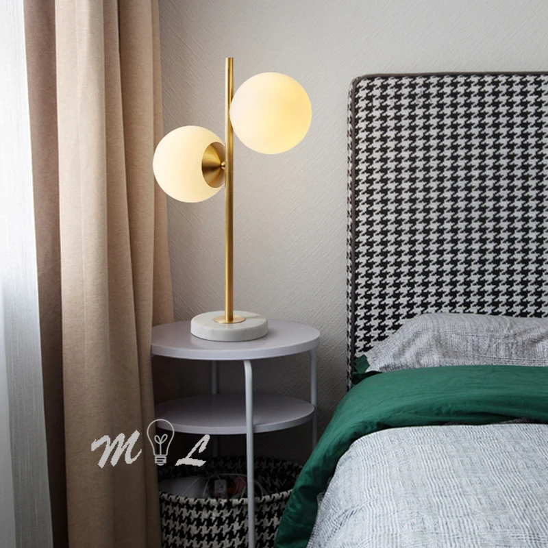 Современные медные настольные лампы в скандинавском стиле для спальни