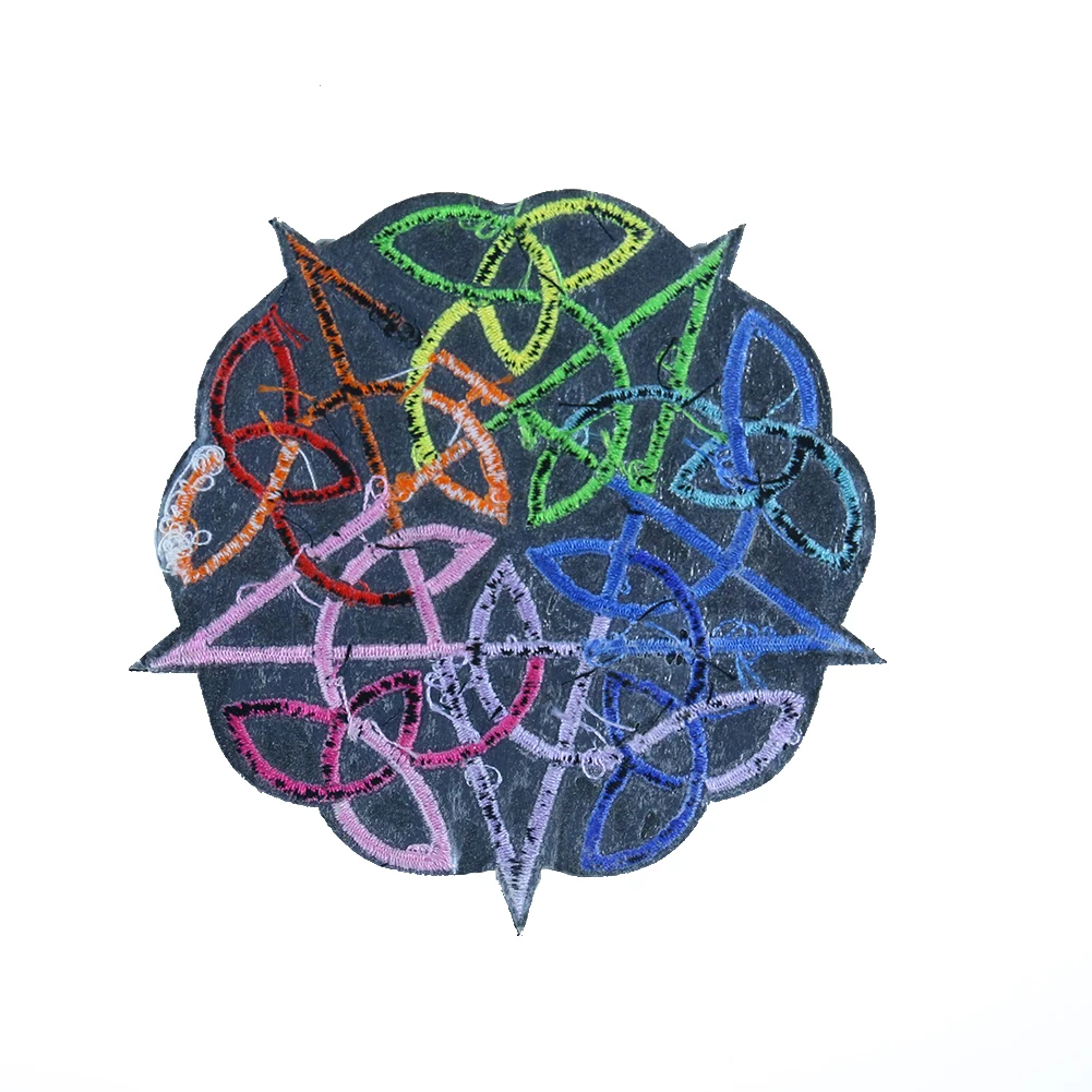 Кельтский стиль Пентакль патч высокое качество вышивка патчи для одежды железо