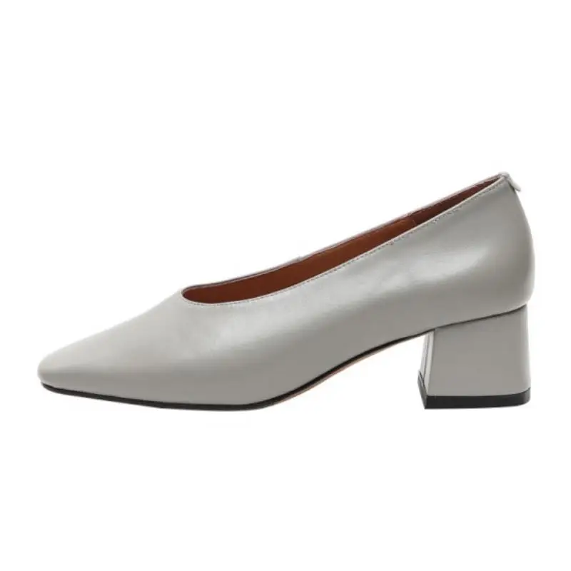 Taoffen Women Real Leather Pumps Chunky Heels Party Office Shoes Woman Slip On Classics Ladies Footwear Size 34-39 | Обувь