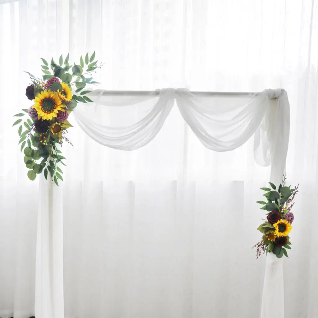 

2Pcs Flower Swag Sunflowers Rustic Decor Flower Garland for Backdrop Ceremony Wall