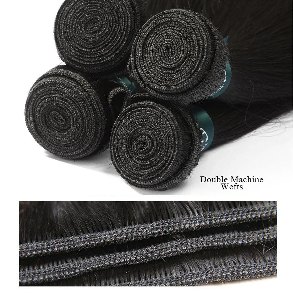 Перуанские пряди Девы 4X4 с застежкой прямые 100% человеческие волосы волос|3/4 пучка