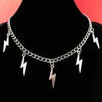 ladies pendant necklace lightning cross jewelry short necklace punk hip hop style creative jewelry