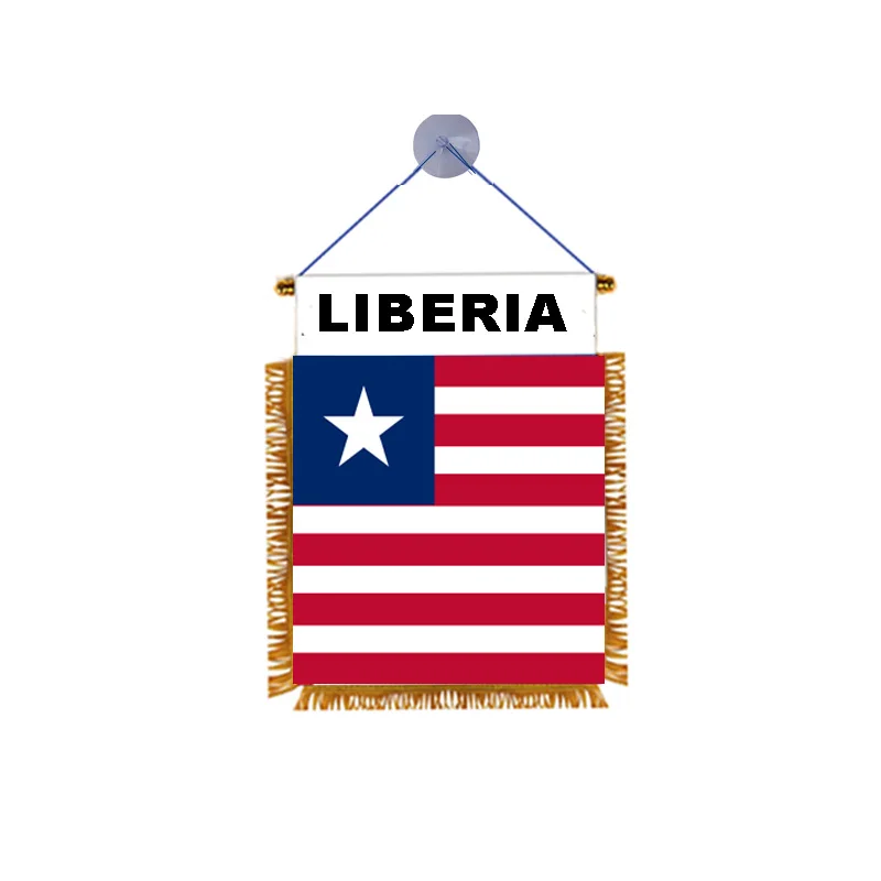 

Morning custom star red and white stripes exchange national flag LIBERIA car decoration exchange flag