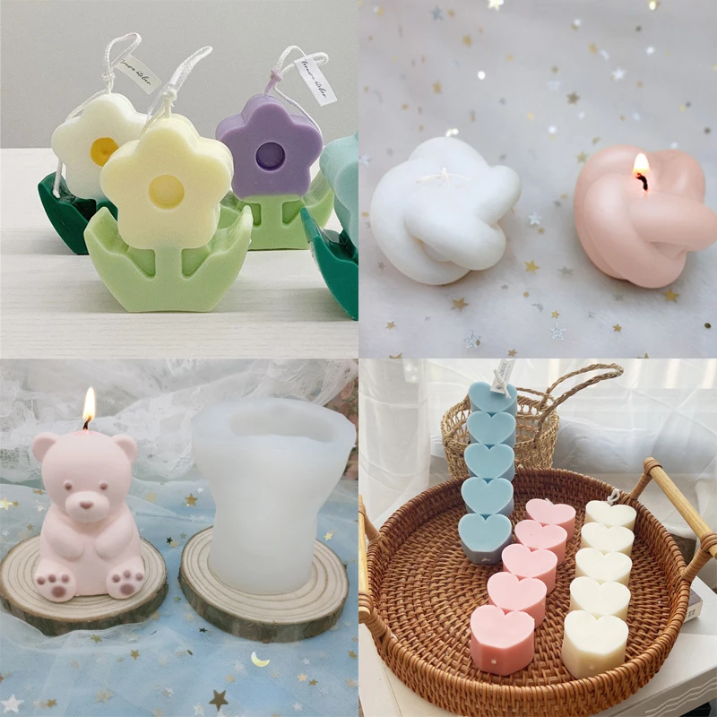 

DIY Candles Mould Wax Candles mold Aromatherapy Plaster Candle 3D Silicone Mold Handmade Soy Cube Soap Molds moldes de silicona