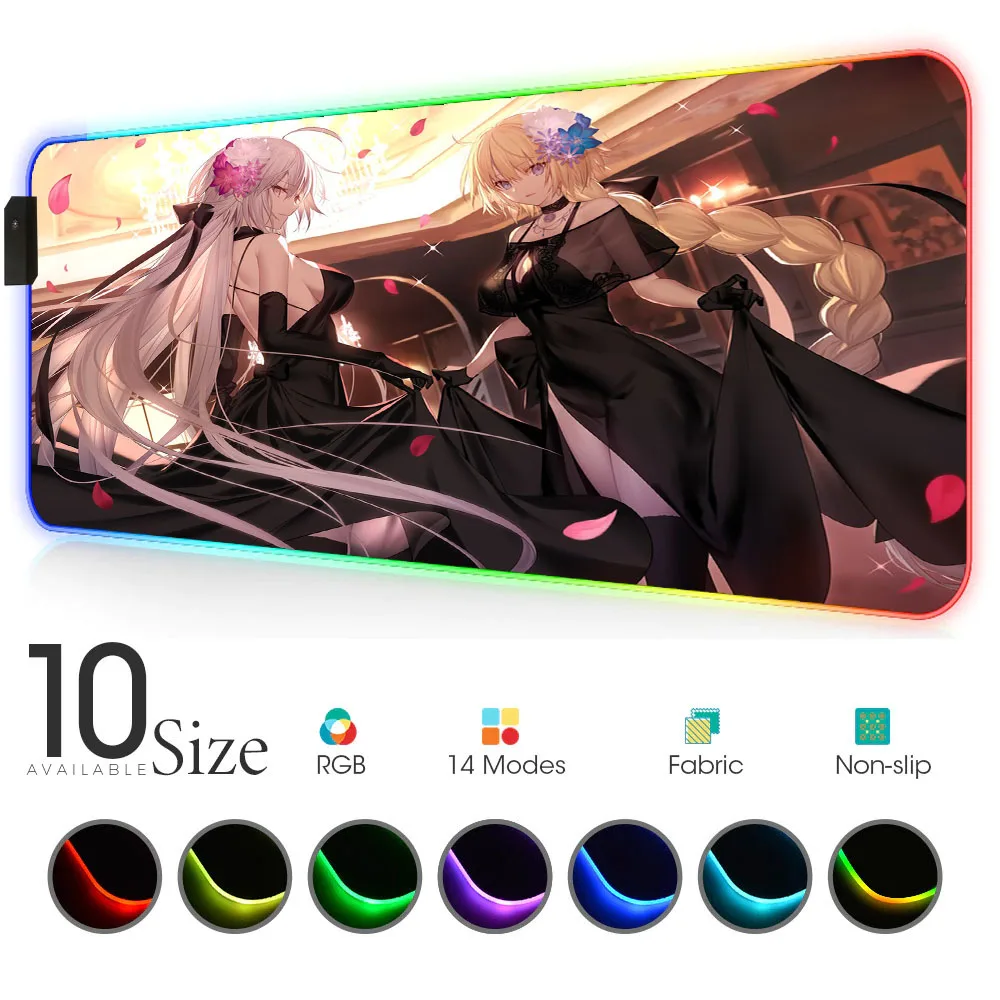 

Joan Alter Rgb Mouse Pad Gloway Pads Led Play Mat with Backlight Pad Pad Mouse Gaming Xxl Pc Gamer Complete Mini Pc Carpet Anime