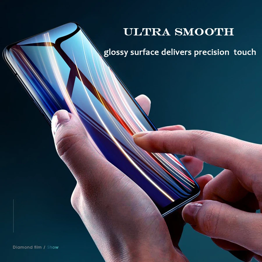 Полностью клейкое закаленное стекло для защиты экрана Oneplus 7T Pro 8 3D изогнутое