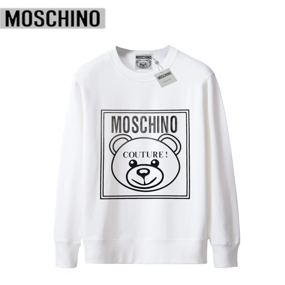 

2020 Moschino Cotton Sport Hoodies for Women Men Simple Bear Head MOSCHINO Imprint Sweatshirts Unisex Pullovers With Brand Label