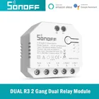Двухканальный релейный модуль SONOFF DUAL R3, умный мини-переключатель сделай сам, Измерение мощности, умный дом, управление через EWeLink Alexa Google Home