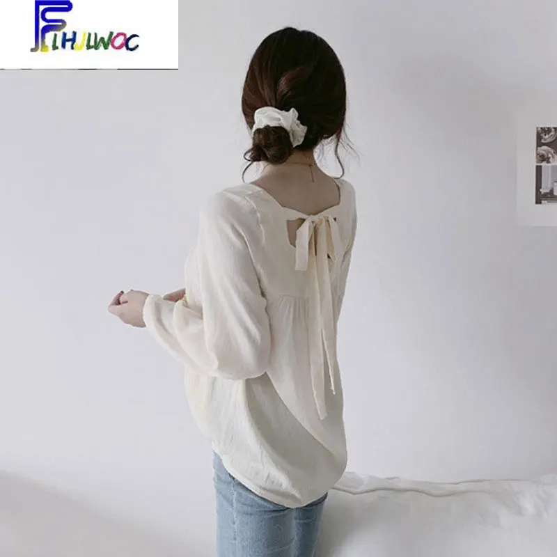 Осенние базовые рубашки осенний дизайн Женский Галстук бабочка с длинным