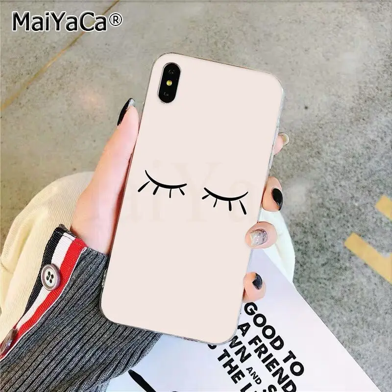 MaiYaCa eyelash Makeup Lip Painted Phone Cover for iphone 13 SE 2020 11 pro XS MAX 8 7 6 6S Plus X 5 5S SE XR cover