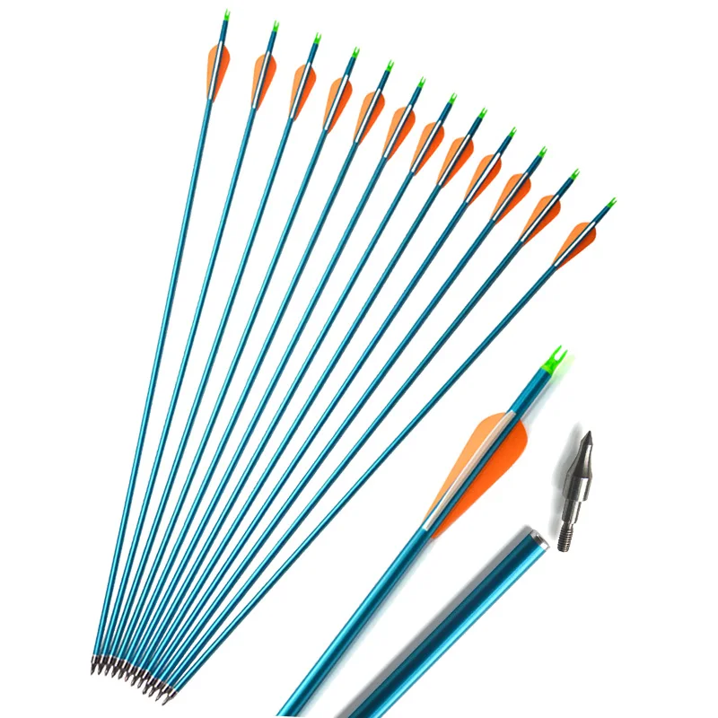 6/12/24pcs Archery Arrow 8mm Aluminum 30&quot Hunting Arrows Spine 300 for compound Recurve Bow Practice | Спорт и развлечения