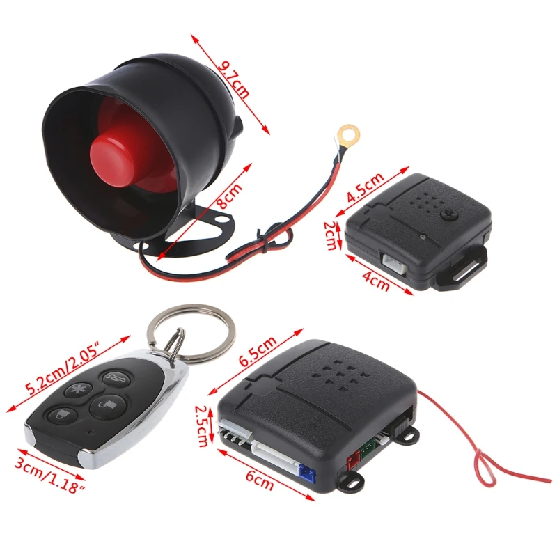 

1-Way Car Vehicle Anti Burglar Alarm Security Keyless Entry Siren with 2 Remote Dropshipping