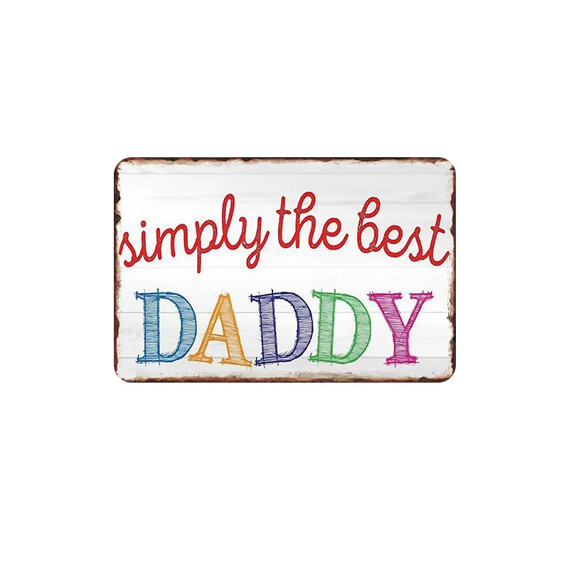 Правила семьи домашние правила папа любовь петь металлическая Жестяная Табличка