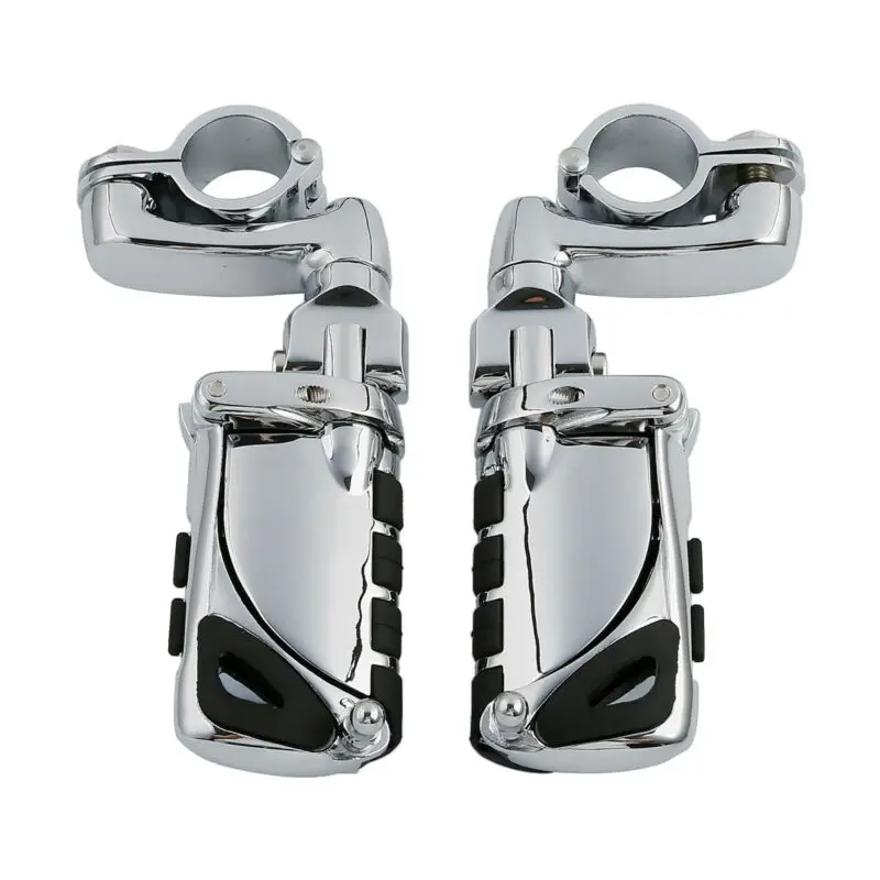 Motorcycle 1-1/4” Engine Guard Highway FootPeg Rests &amp Mounts For Harley Touring Honda Yamaha | Автомобили и мотоциклы