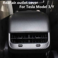 matte finish carbon fiber for tesla model 3 y car interior rear air outlet cover back exhaust vent cover accessories