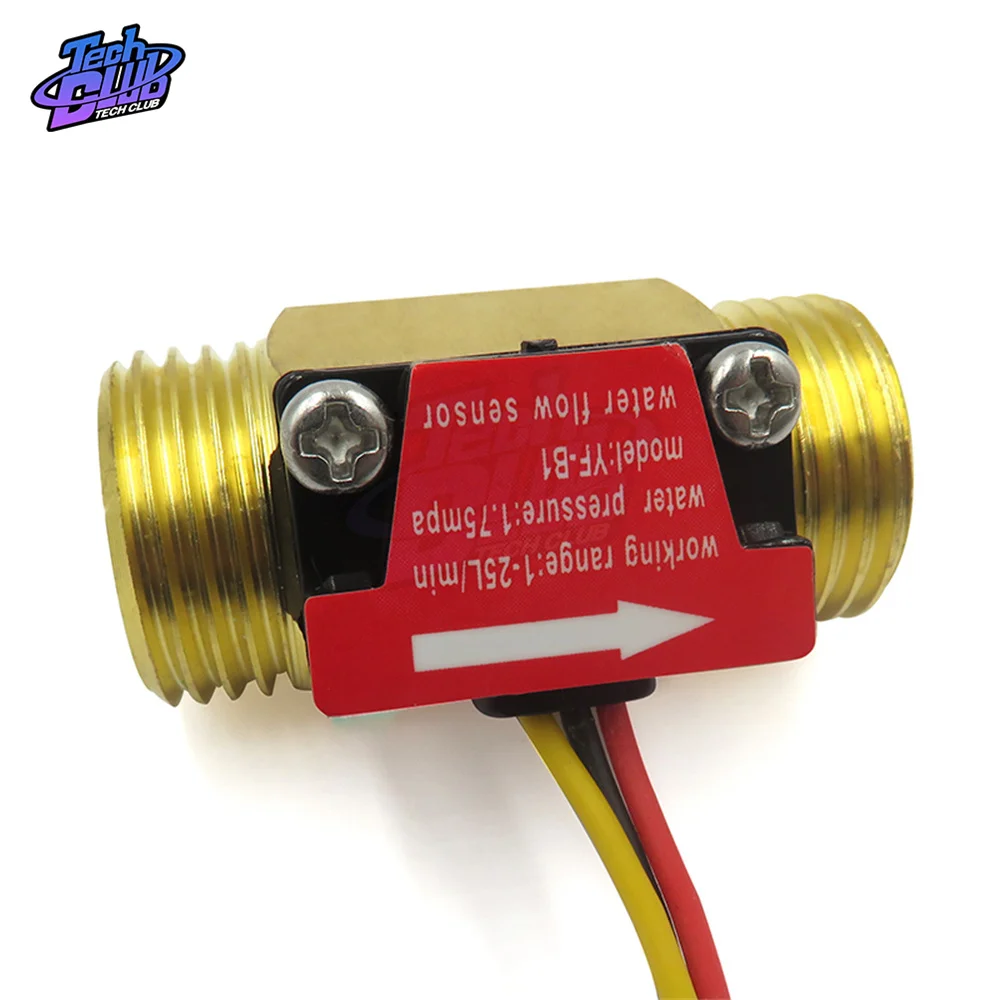 Датчик расхода G1/2 ''Датчик Холла потока воды переключатель 1-25 л/мин