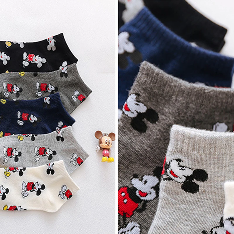 Disney Minnie Mickey Cartoon socks women Cotton Socks Women Pink Cute Cat Ankle Socks Short Socks Casual Gril Socks EUR 35-42