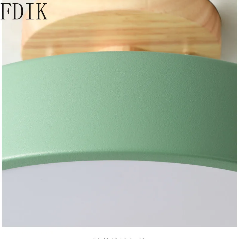 

Led Ceiling Light Ceiling Lamp Macaron Wooden Round Metal Modern for Home Living Room Decoration Lamps for Bedroom LED Bulbs AC