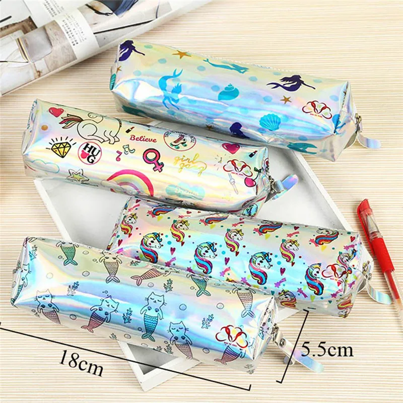 1 шт. чехол карандаш с милым единорогом вместительная водонепроницаемая кожаная