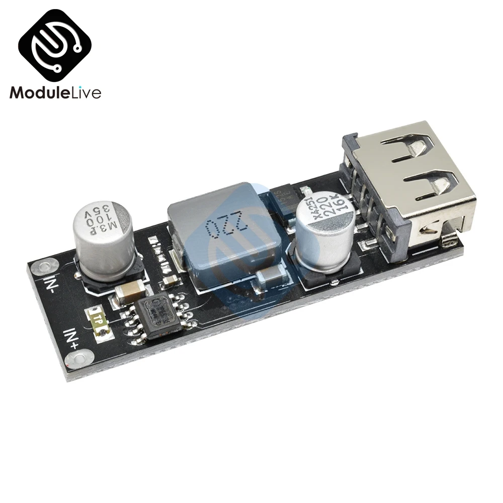 USB DC-DC понижающий преобразователь автомобилей Зарядное устройство понижающий модуль 8 V-32 V постоянного тока до 5V 3A Зарядное устройство монтажной платы Питание монокальция фосфат протокол