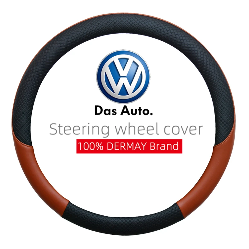 100 dermay brand leather car steering wheel cover for volkswagen vw t4 t5 t6 multivan caravelle auto interior accessories free global shipping