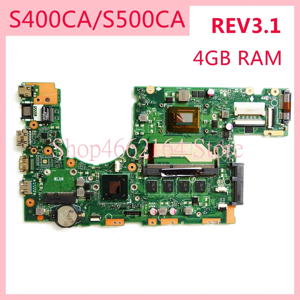 S400CA motherboard REV3.1 For ASUS S400CA 2117 CPU 4GB RAM Laptop motherboard S500C S400C S500CA Notebook mainboard