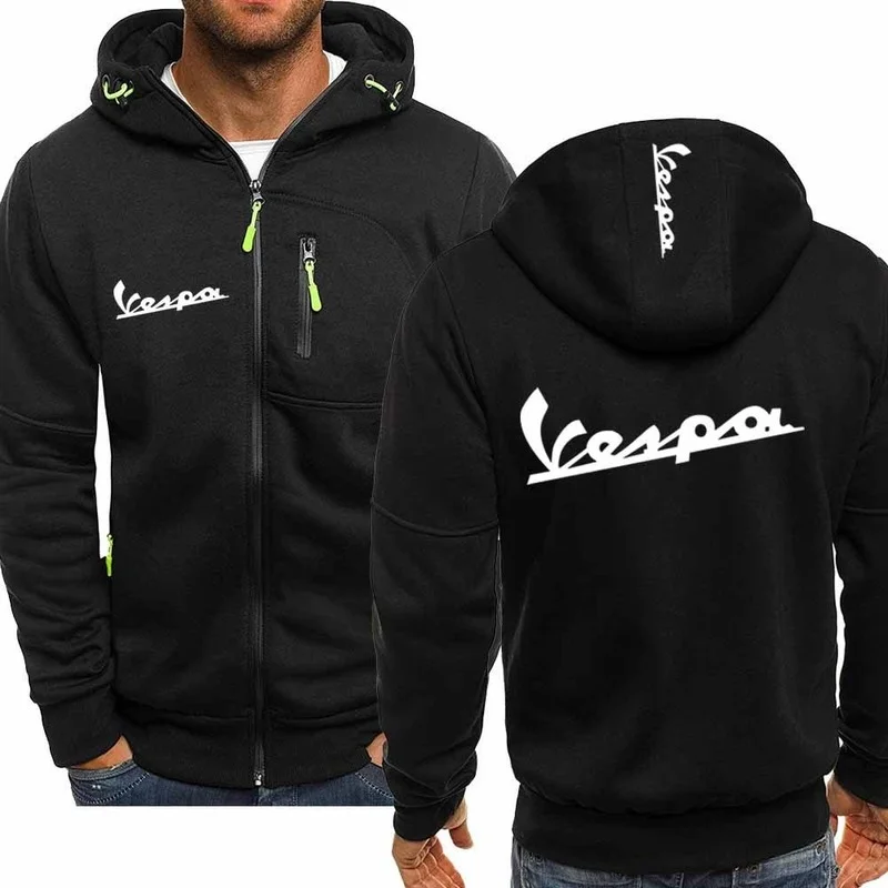 

Куртка Vespa мужская с логотипом, повседневный свитшот с длинным рукавом и капюшоном, худи на молнии в стиле хип-хоп, в стиле Харадзюку