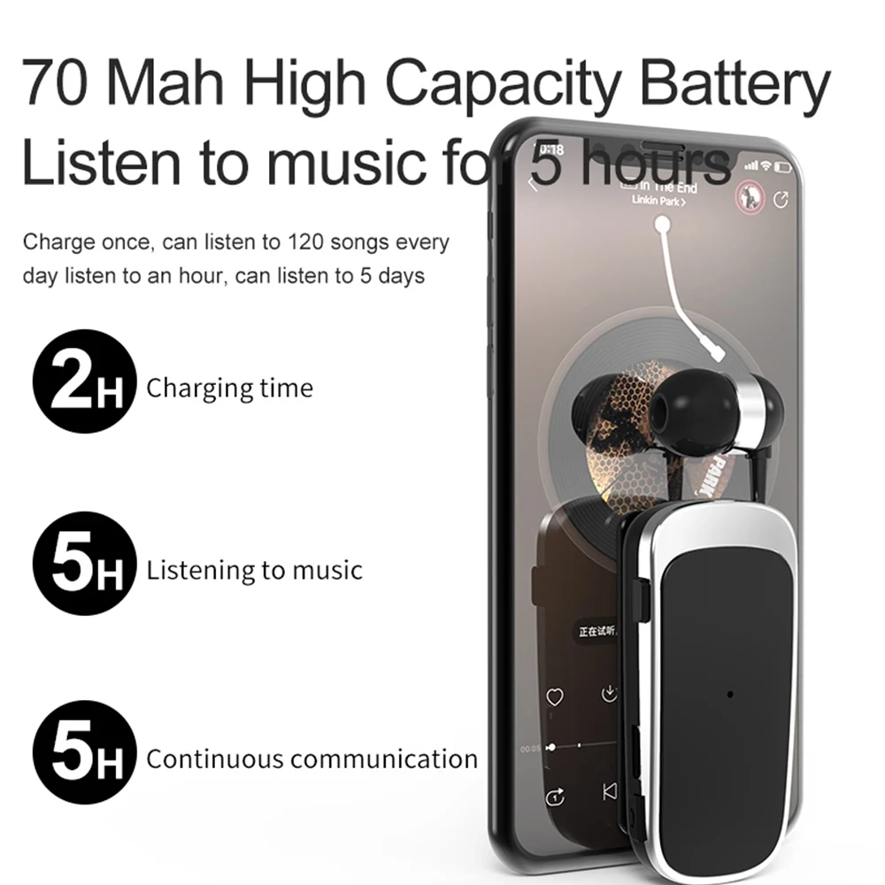 Беспроводная деловая гарнитура выдвижные Наушники-вкладыши спортивные наушники