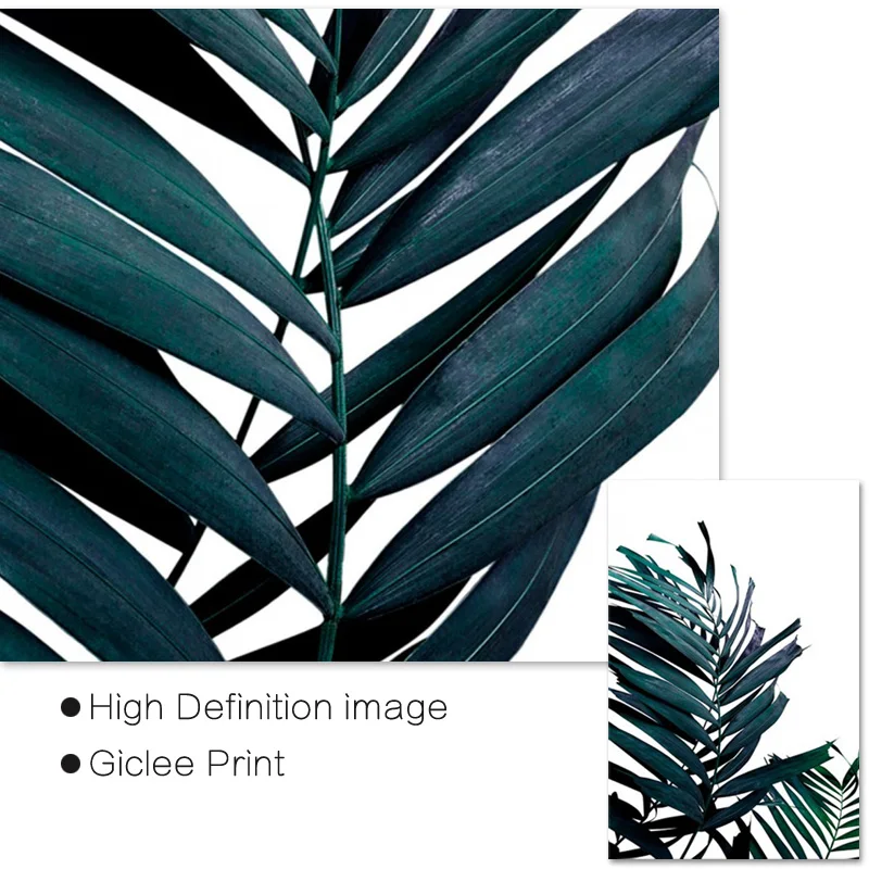 Тропическое украшение картина скандинавский океанский пейзаж зеленые листья