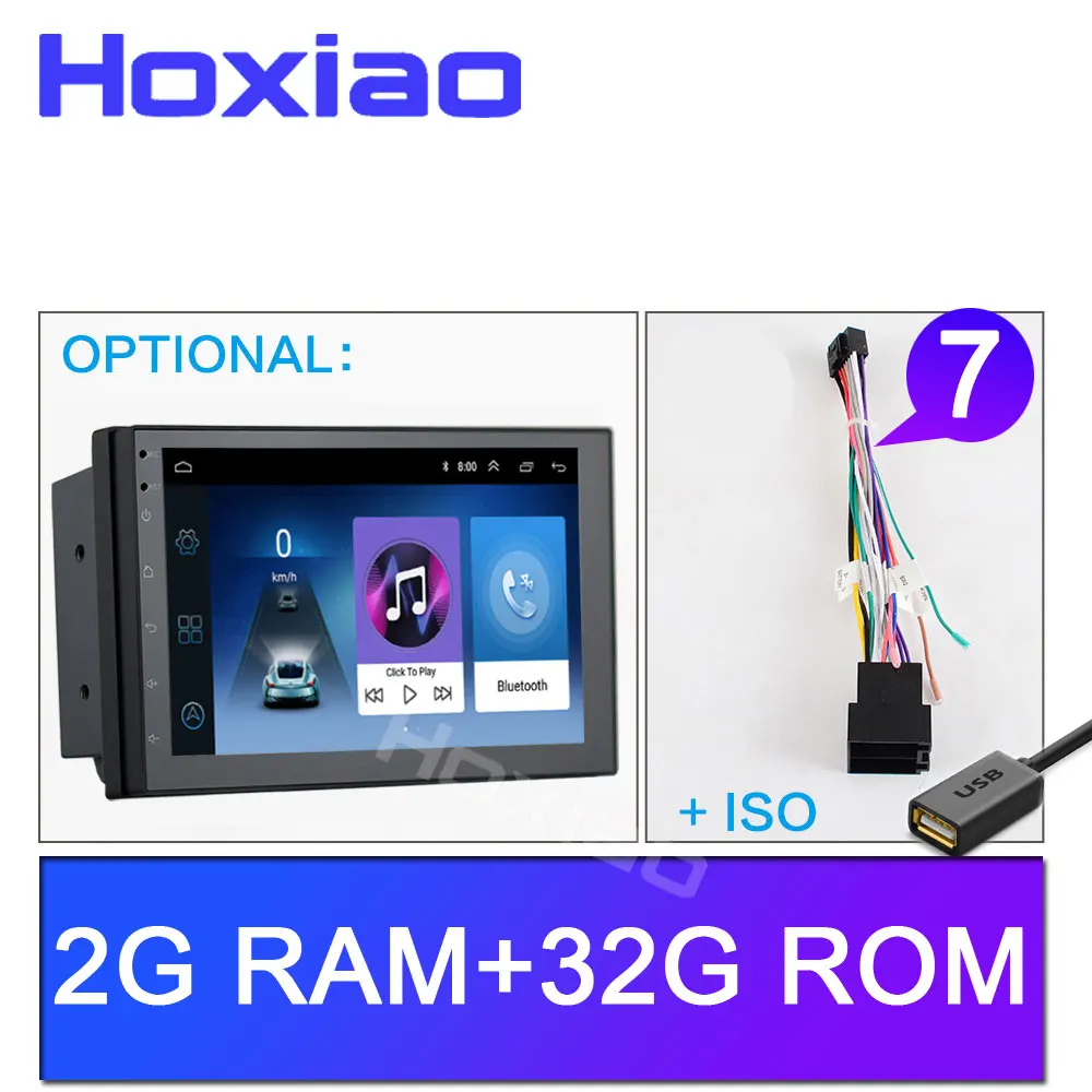 2G ISO Автомагнитола 2 Din Android GPS навигация Автомагнитола стерео " Wifi Bluetooth USB аудио 2DIN универсальный мультимедийный автомобильный плеер - Цвет: 2G ISO