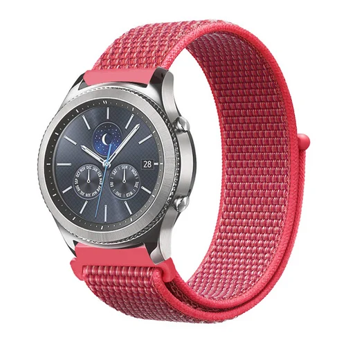 Hibiscus powder 22 мм 20 мм Шестерня S3 ремешок для samsung Galaxy Watch 42 мм 46 мм полоса Frontier Классическая активная спортивная нейлоновая петля для samsung S3 S2 - Цвет ремешка: Hibiscus powder